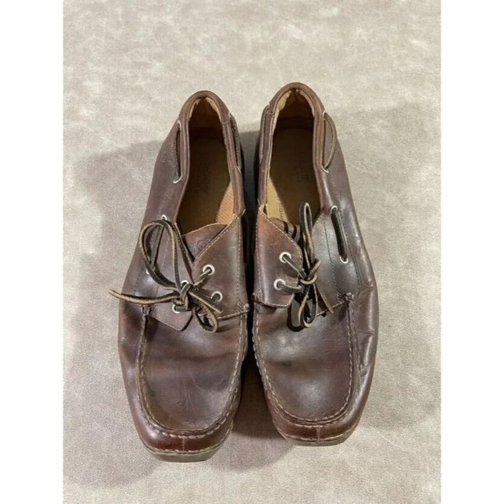 Timberland Mens Smart Comfort Zoned Chassis Boat Shoes Genuine Leather Brown 11M